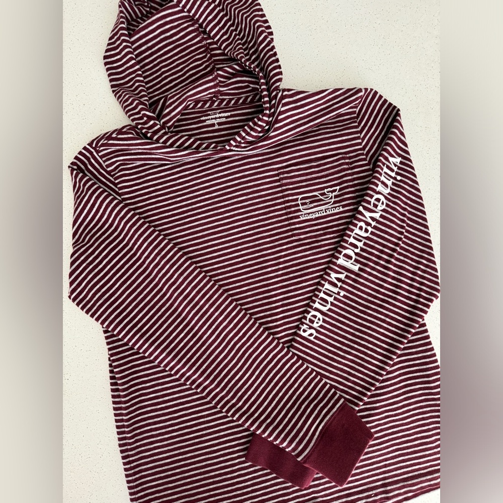 Boys Long-Sleeve Heather Stripe Whale Pocket Hoodie T-Shirt